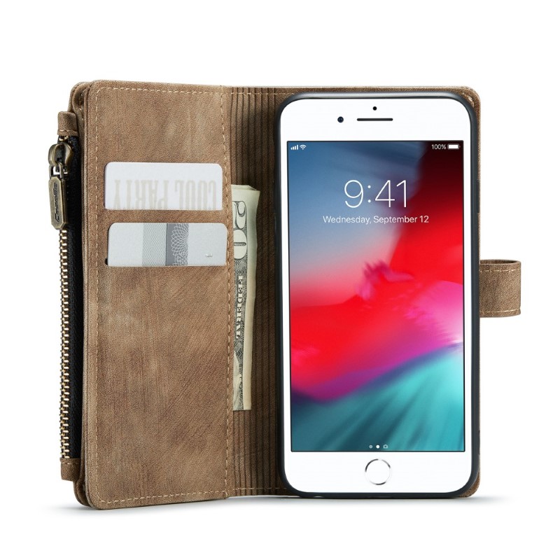 Pouzdro pro iPhone 7 / 8 / SE ( 2020 / 2022 ) Luxury Double Layer hnědé