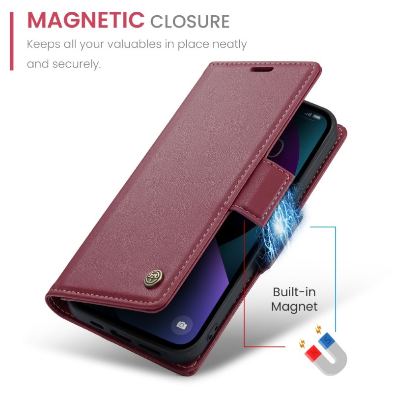 Pouzdro na iPhone 15 CASEME Smooth červené
