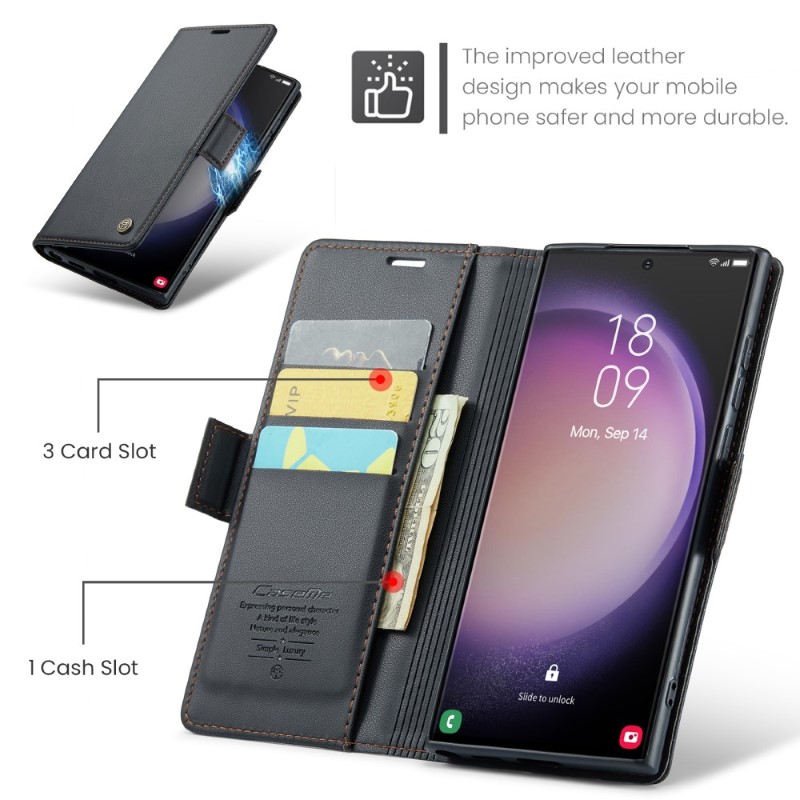 Pouzdro na Samsung Galaxy S24 Ultra CASEME smooth černé