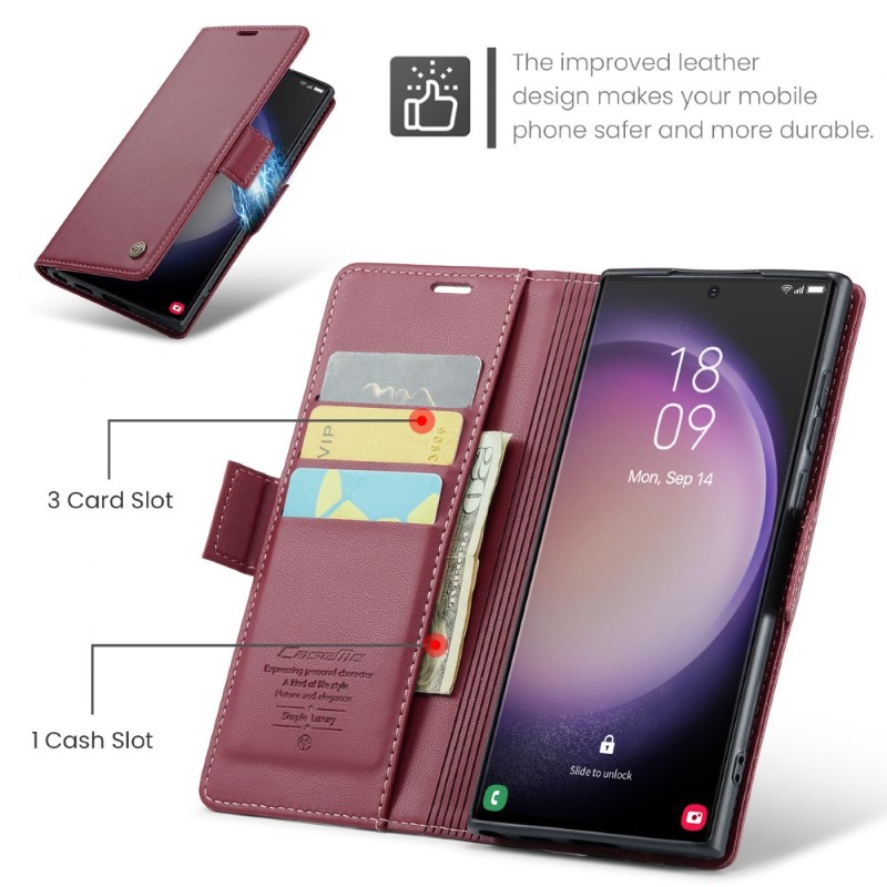 Pouzdro na Samsung Galaxy S24 Ultra CASEME smooth červené