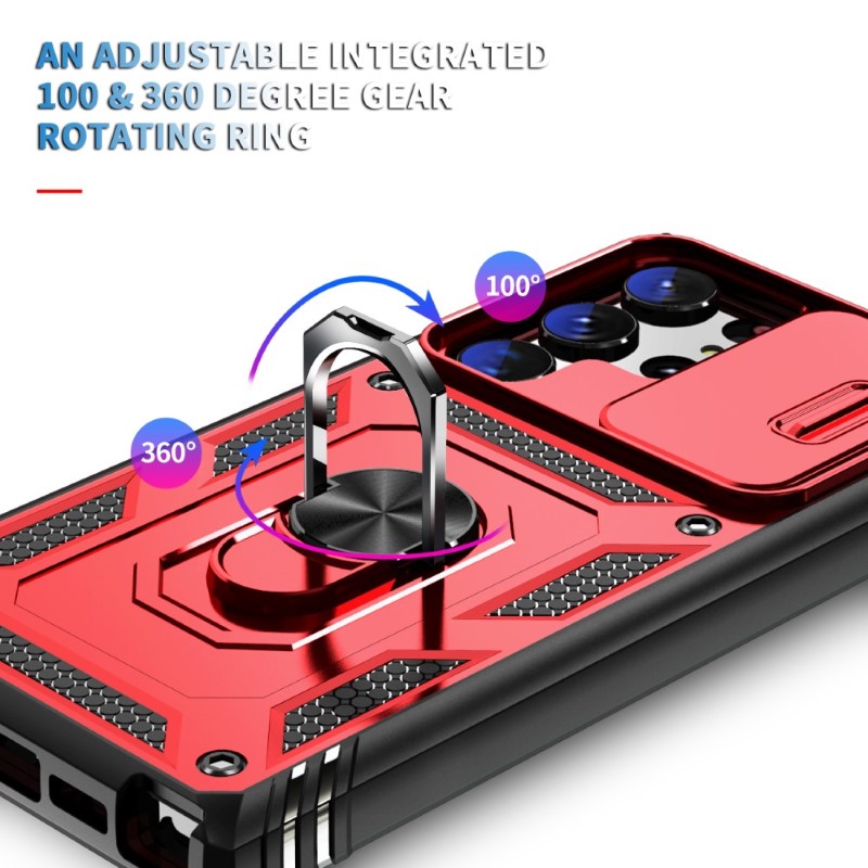 Kryt na Samsung Galaxy S24 Ultra odolný s krytkou na fotoaparát červený