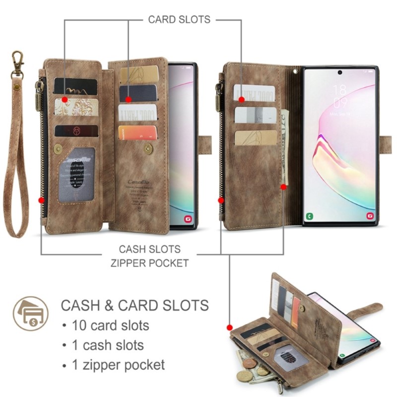 Pouzdro na Samsung Galaxy Note 10 Plus CASEME Deluxe hnědé