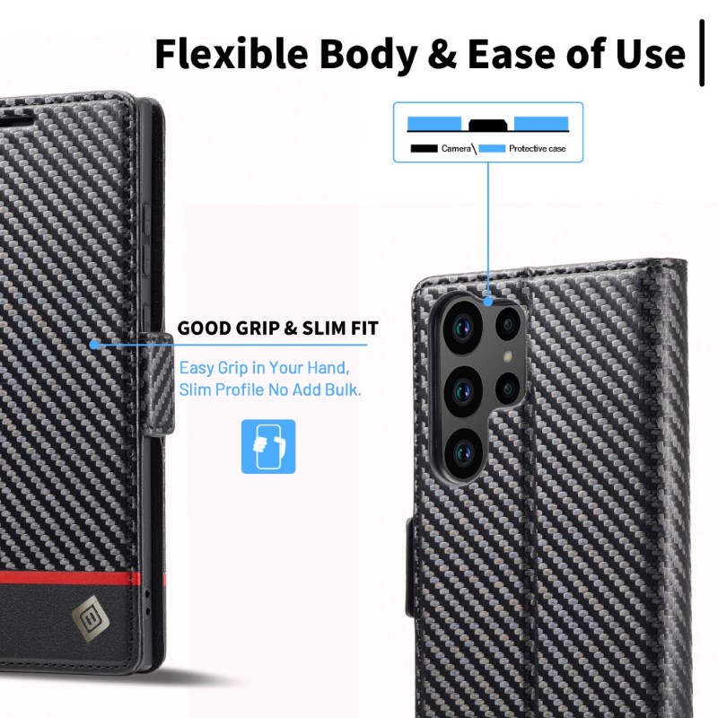 Pouzdro na Samsung Galaxy S24 Ultra Carbon horizontal