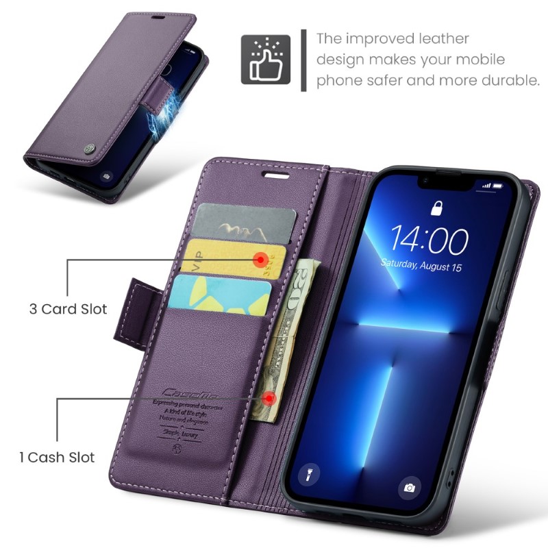Pouzdro na iPhone 13 Pro CASEME smooth fialové