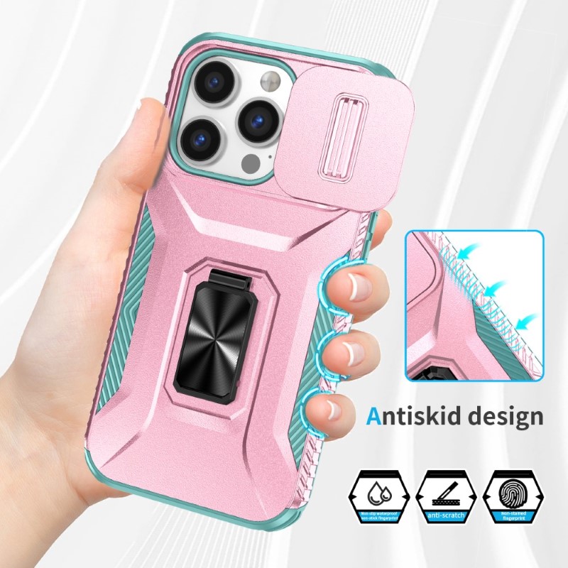 Kryt na iPhone 13 Pro odolný s krytkou na fotoaparát růžový 