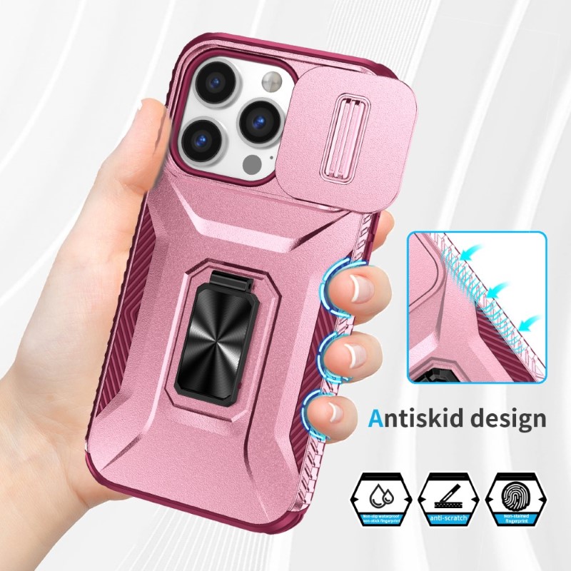 Kryt na iPhone 13 Pro odolný s krytkou na fotoaparát vínový
