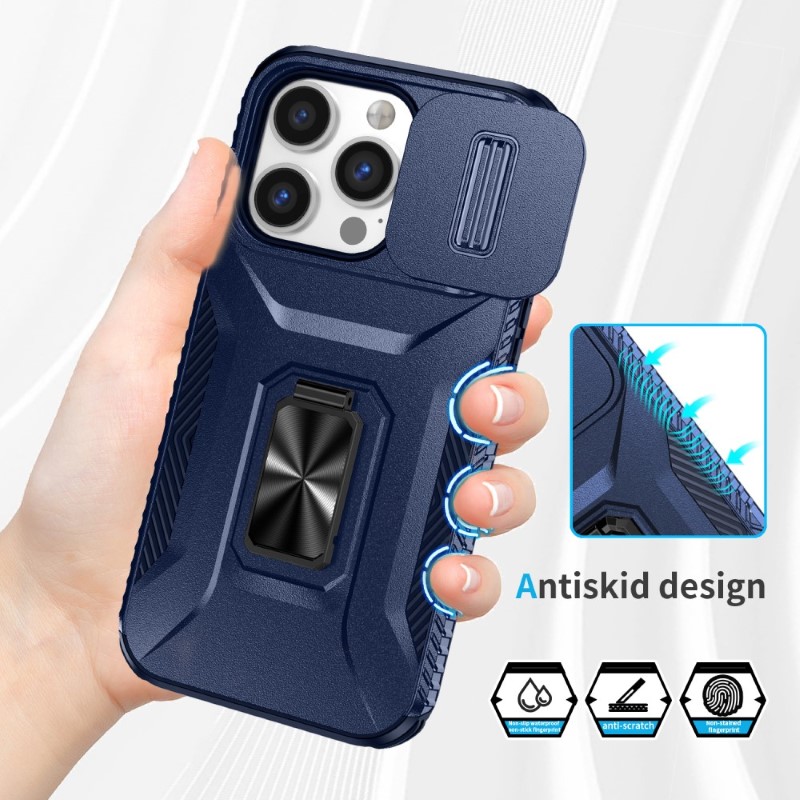 Kryt na iPhone 13 Pro odolný s krytkou na fotoaparát tmavě modrý