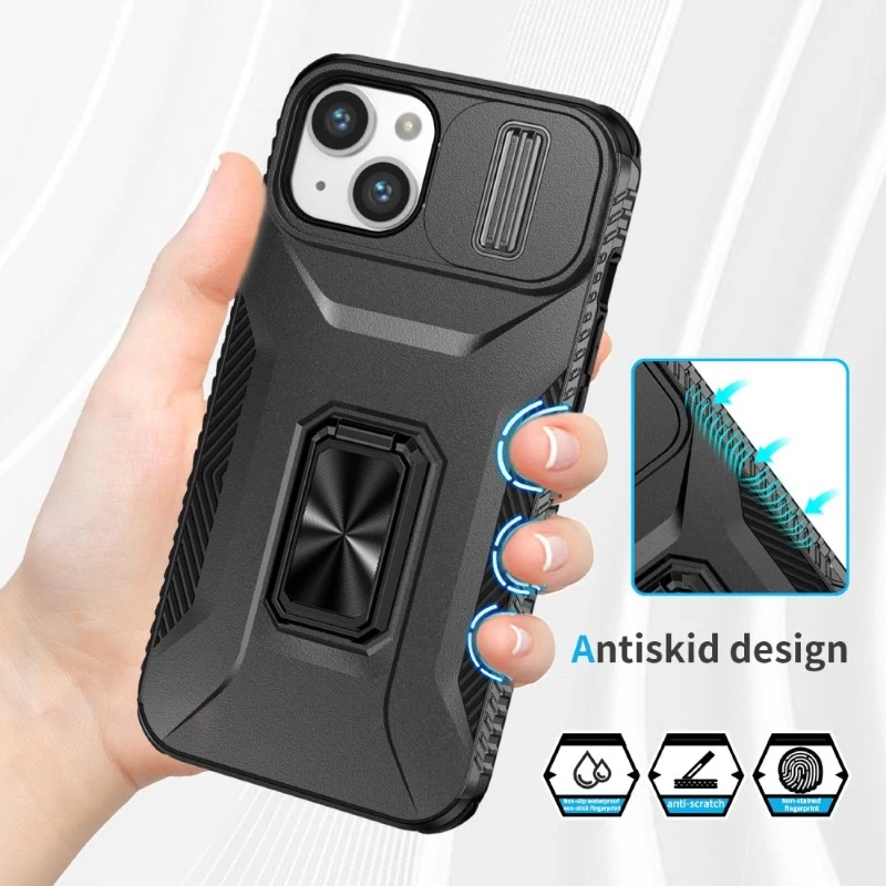 Kryt na iPhone 14 odolný s krytkou na fotoaparát černý