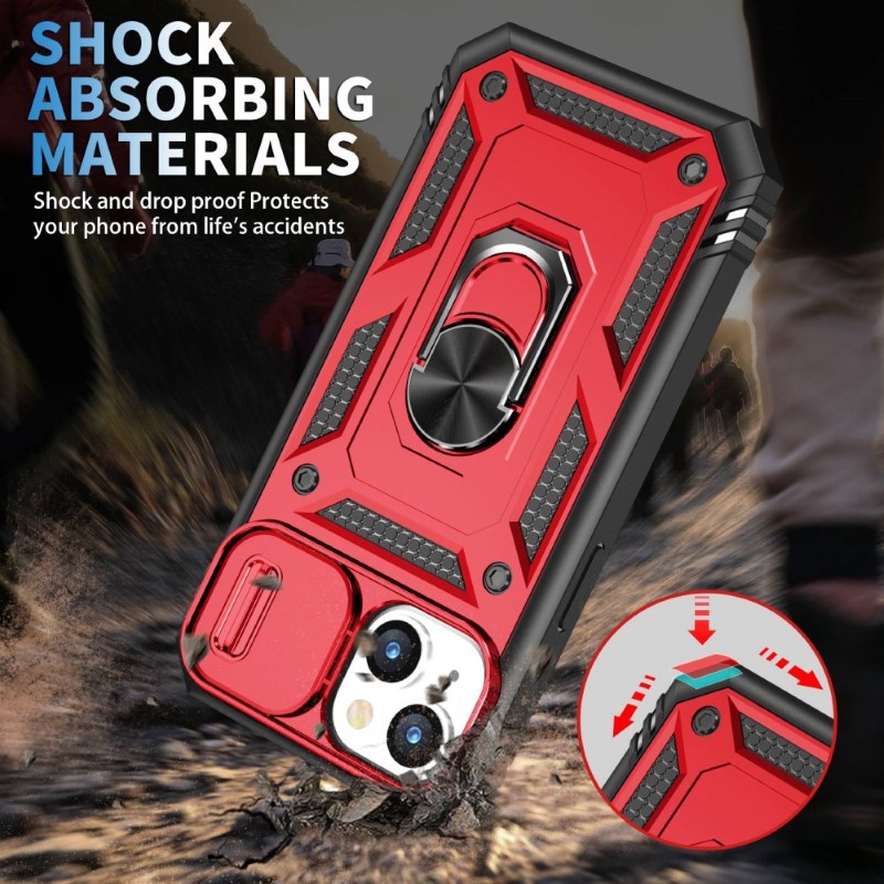 Kryt na iPhone 14 odolný s krytkou na fotoaparát červený