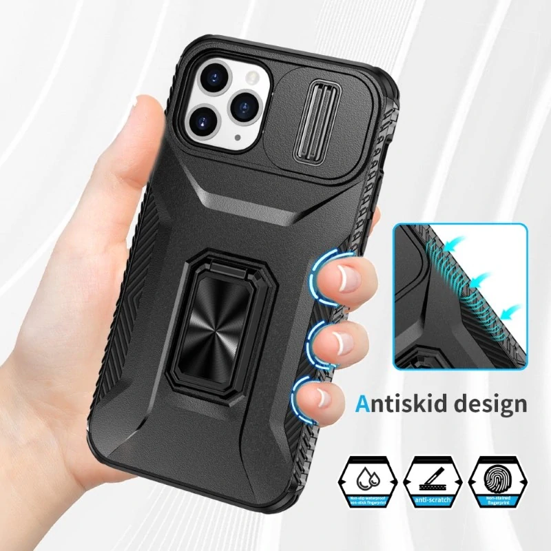 Kryt na iPhone 11 Pro odolný s krytkou na fotoaparát černý