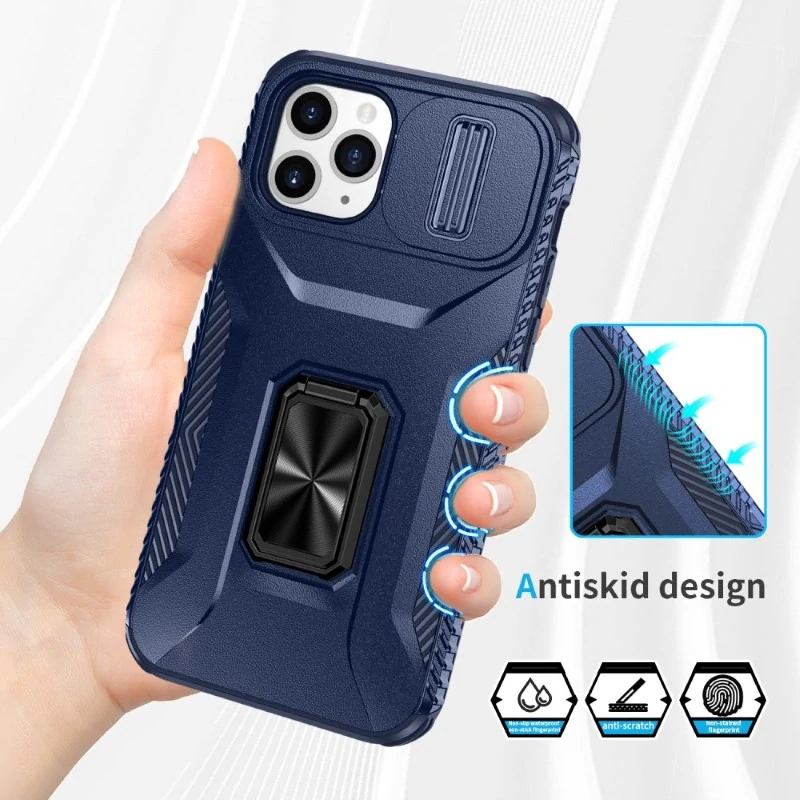 Kryt na iPhone 11 Pro odolný s krytkou na fotoaparát tmavě modrý