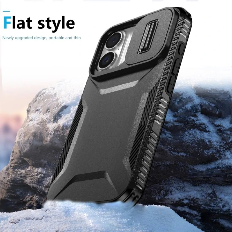 Kryt na iPhone 16 s krytkou na fotoaparát černý