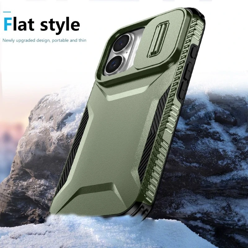 Kryt na iPhone 16 s krytkou na fotoaparát zelený