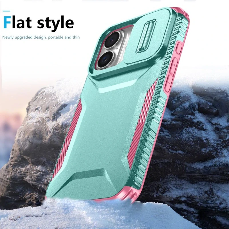 Kryt na iPhone 16 s krytkou na fotoaparát světle modrý