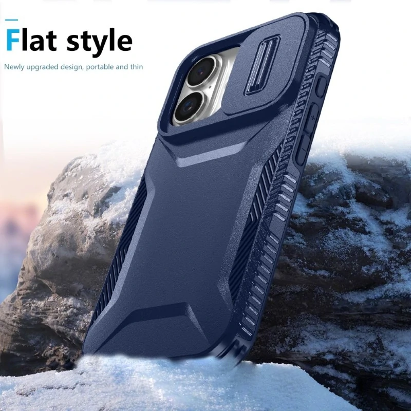 Kryt na iPhone 16 s krytkou na fotoaparát tmavě modrý