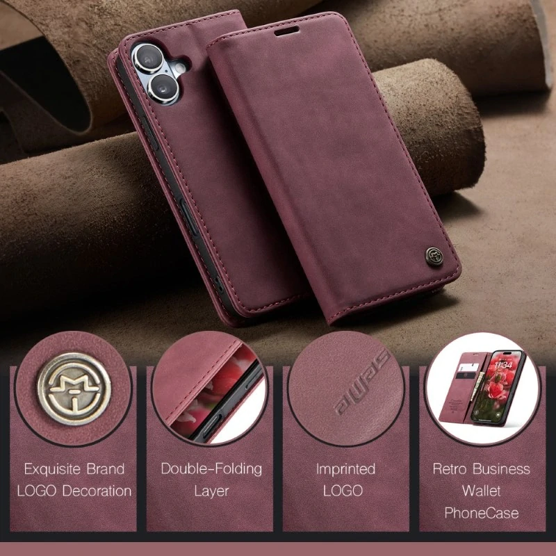 Pouzdro CASEME pro iPhone 16 červené