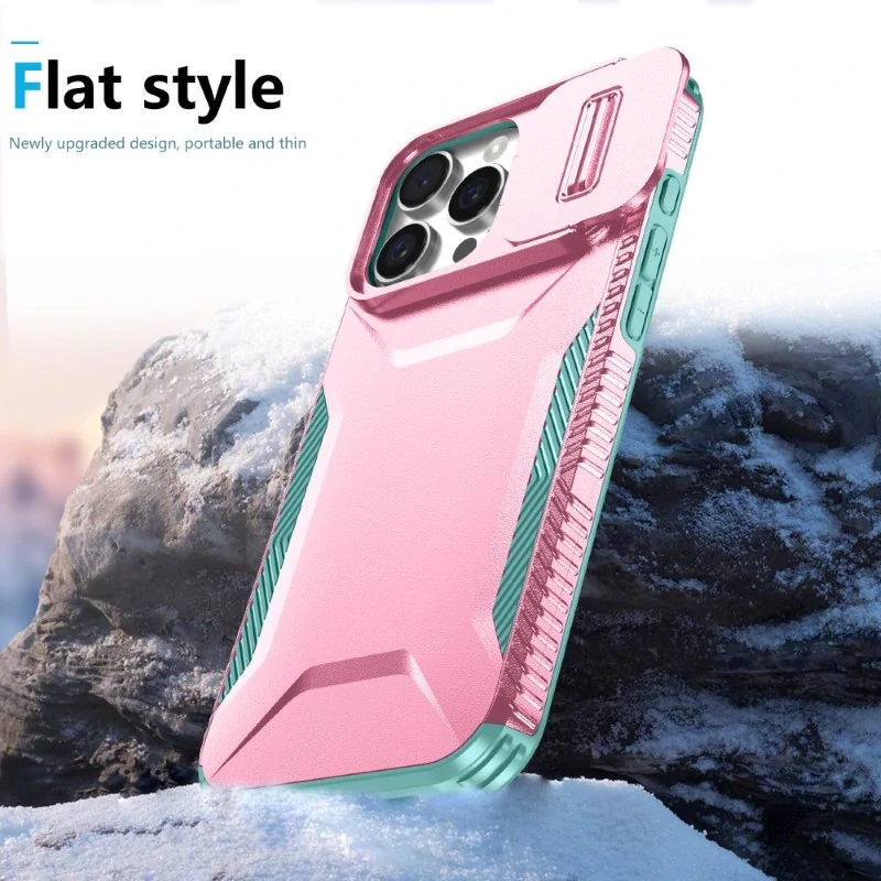 Kryt na iPhone 16 Pro s krytkou na fotoaparát růžový