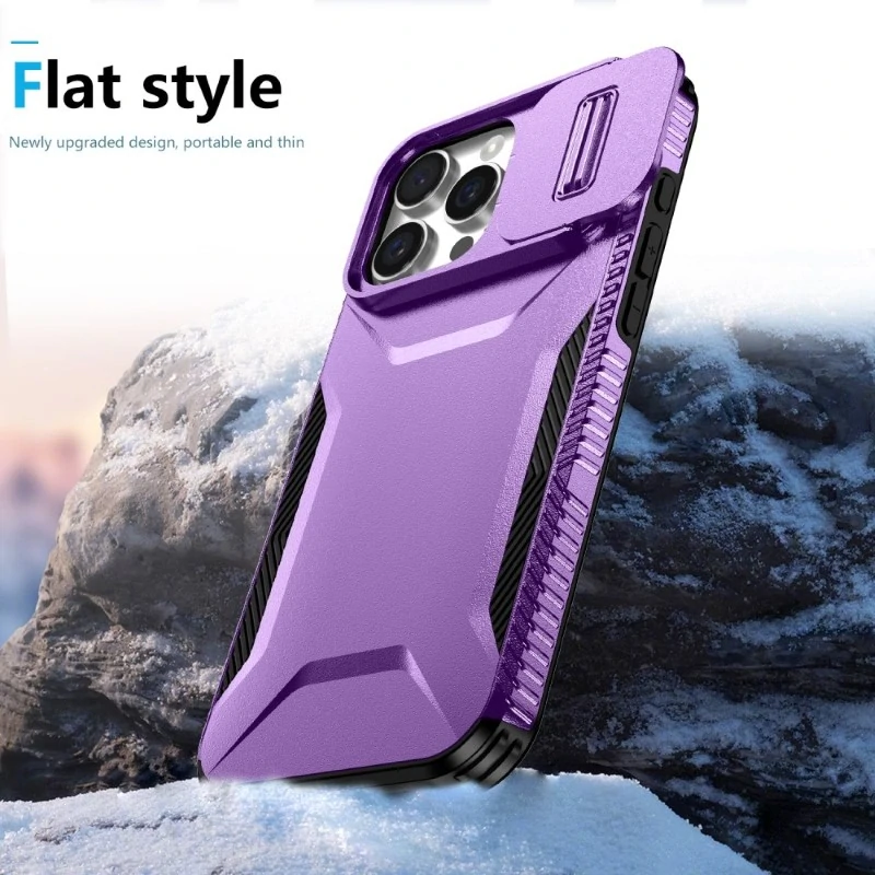 Kryt na iPhone 16 Pro s krytkou na fotoaparát fialový