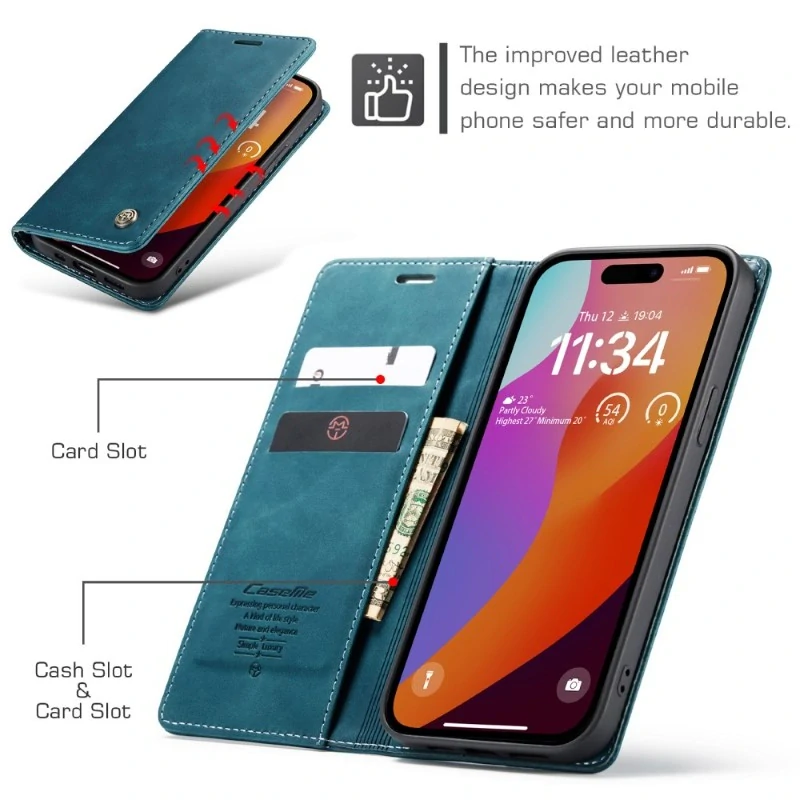 Pouzdro CASEME pro iPhone 16 Pro modré
