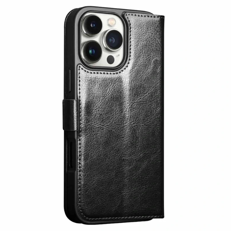 Pouzdro QIALINO na iPhone 16 Pro Max Kožené černé