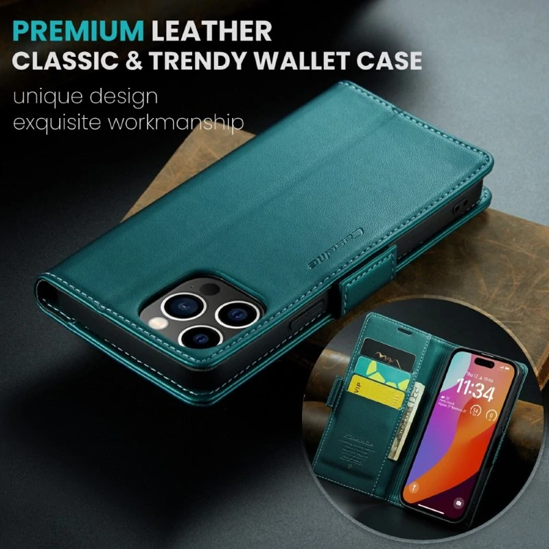 Pouzdro na iPhone 16 Pro Max CASEME Smooth zelené