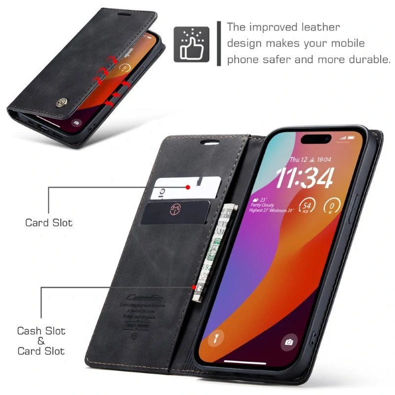 Pouzdro CASEME pro iPhone 16 Pro Max černé