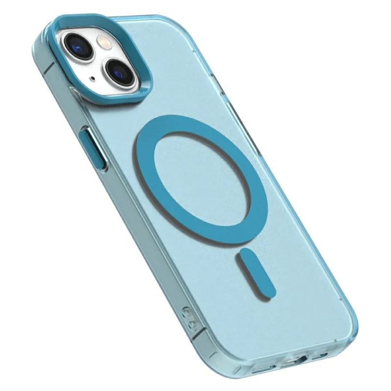 Kryt na iPhone 15 gumový Candy (podpora MagSafe) modrý