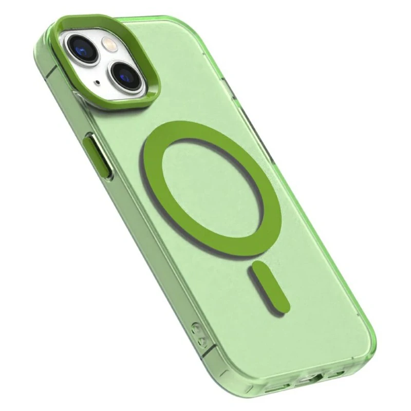 Kryt na iPhone 15 gumový Candy (podpora MagSafe) zelený