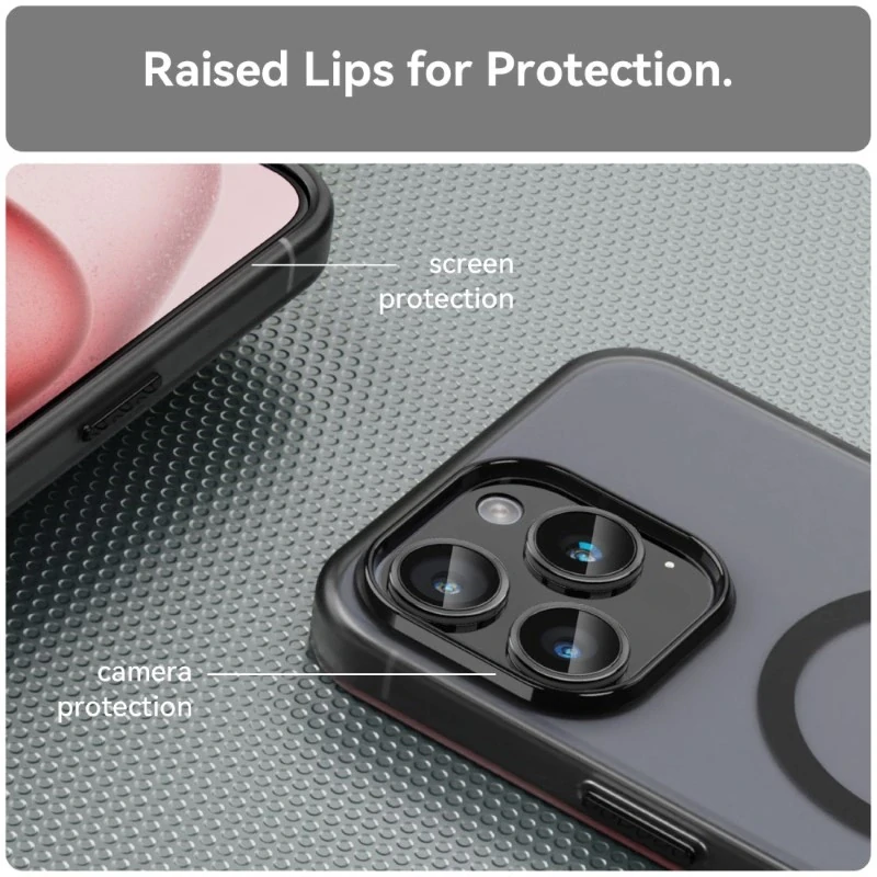 Kryt na iPhone 15 Pro gumový Candy (podpora MagSafe) černý
