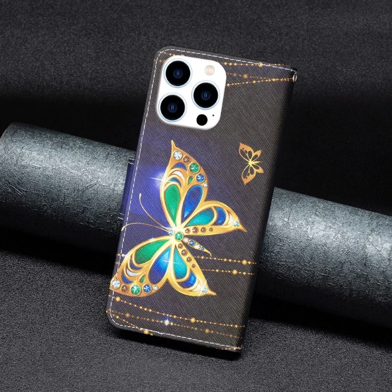 Pouzdro pro iPhone 15 Pro Motýl černé