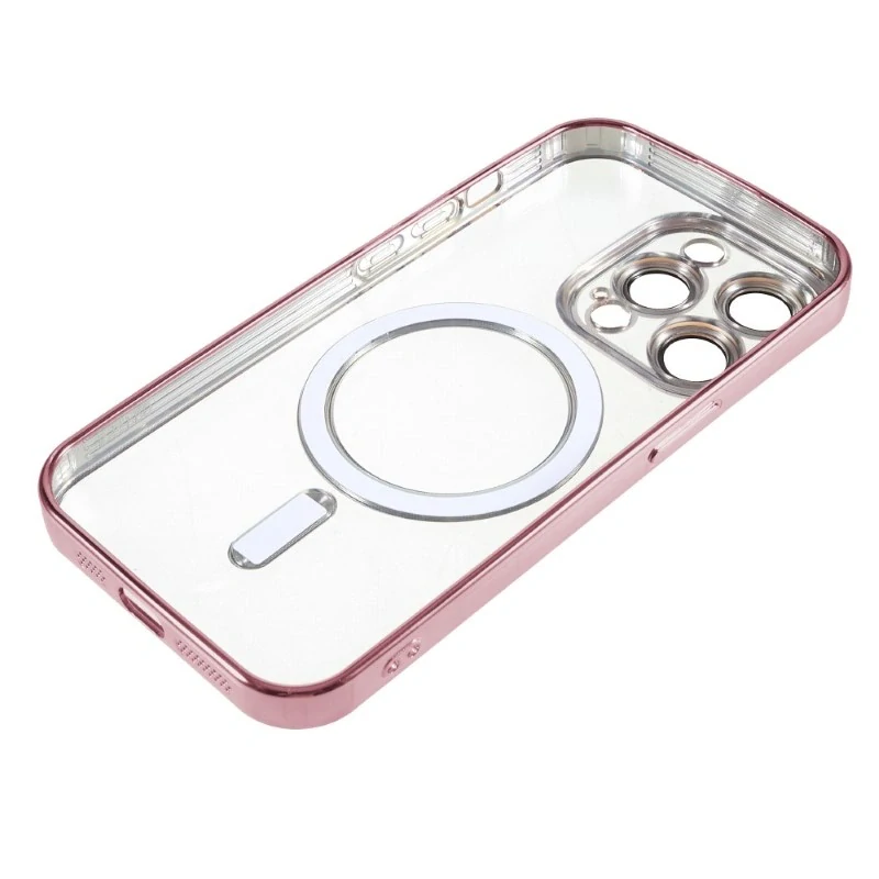 Kryt na iPhone 15 Pro gumový s podporou MagSafe růžový