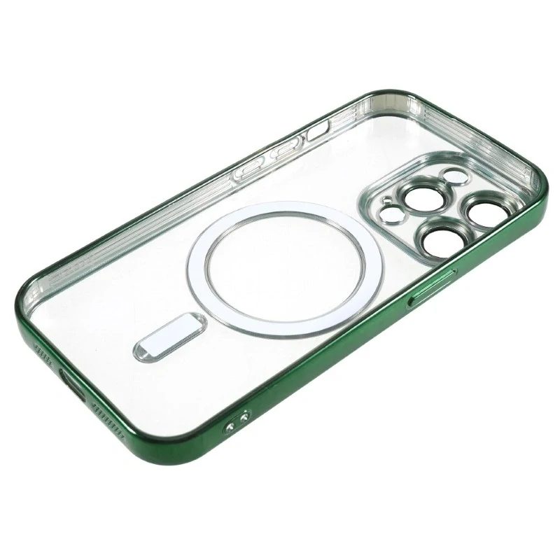 Kryt na iPhone 15 Pro gumový s podporou MagSafe zelený