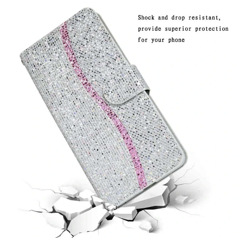 Pouzdro pro iPhone 15 Pro Glitter stříbrný