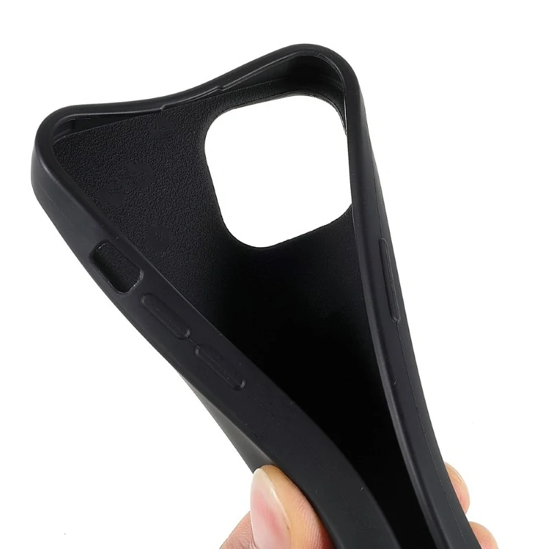 Kryt na iPhone 13 gumový se šňůrkou na krk černý