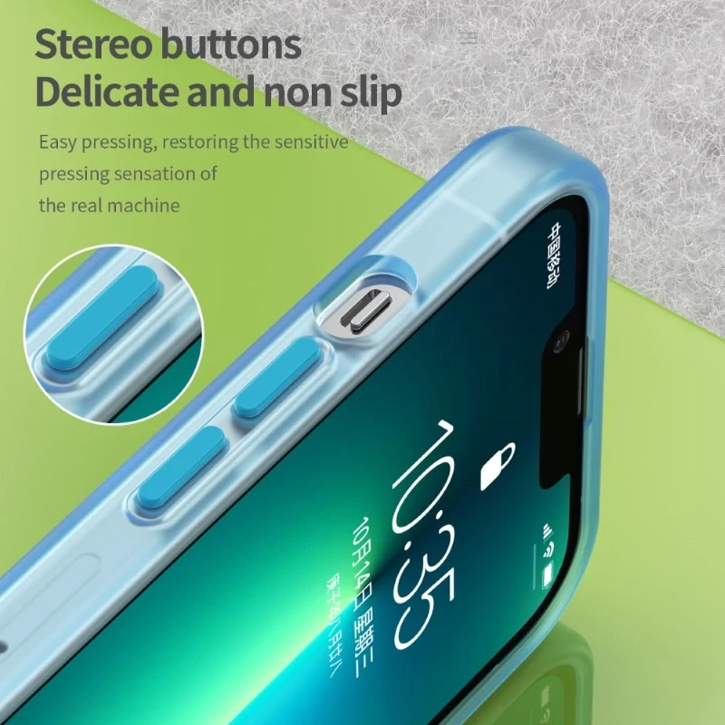 Kryt na iPhone 13 Pro gumový Candy (podpora MagSafe) modrý