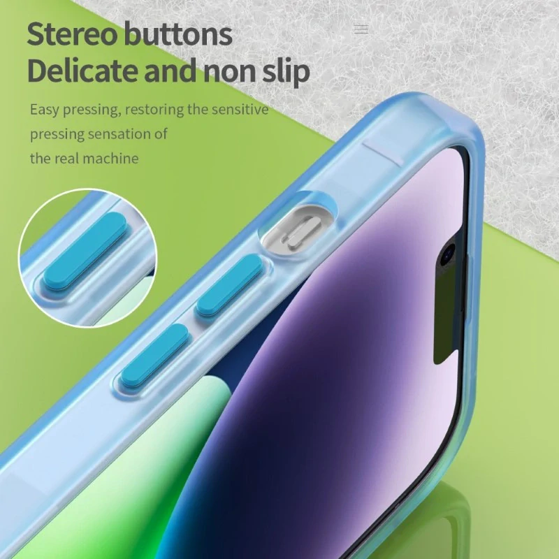 Kryt na iPhone 14 gumový Candy (podpora MagSafe) modrý