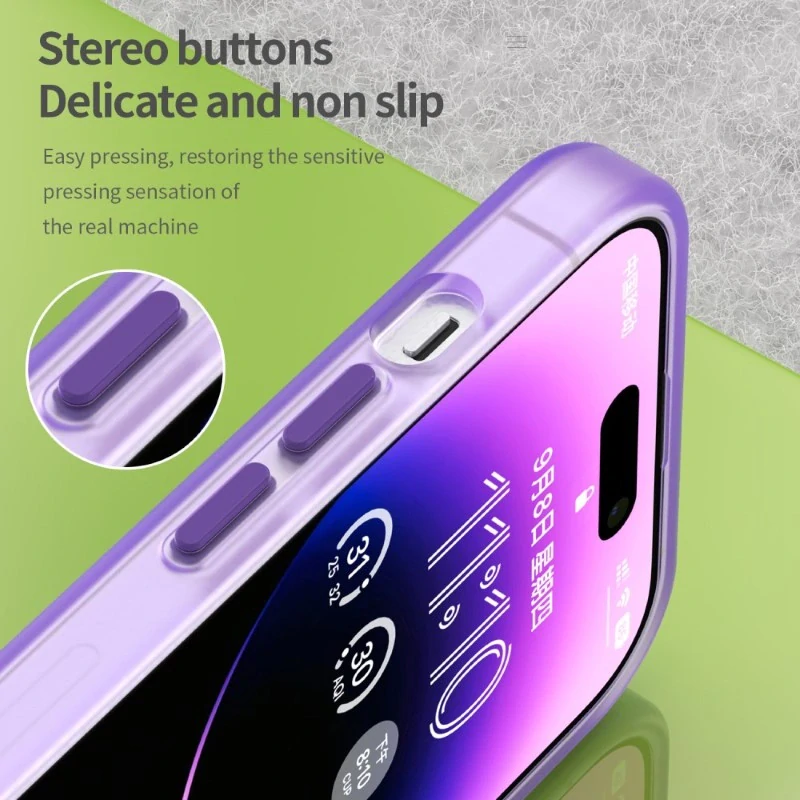 Kryt na iPhone 14 Pro gumový Candy (podpora MagSafe) fialový