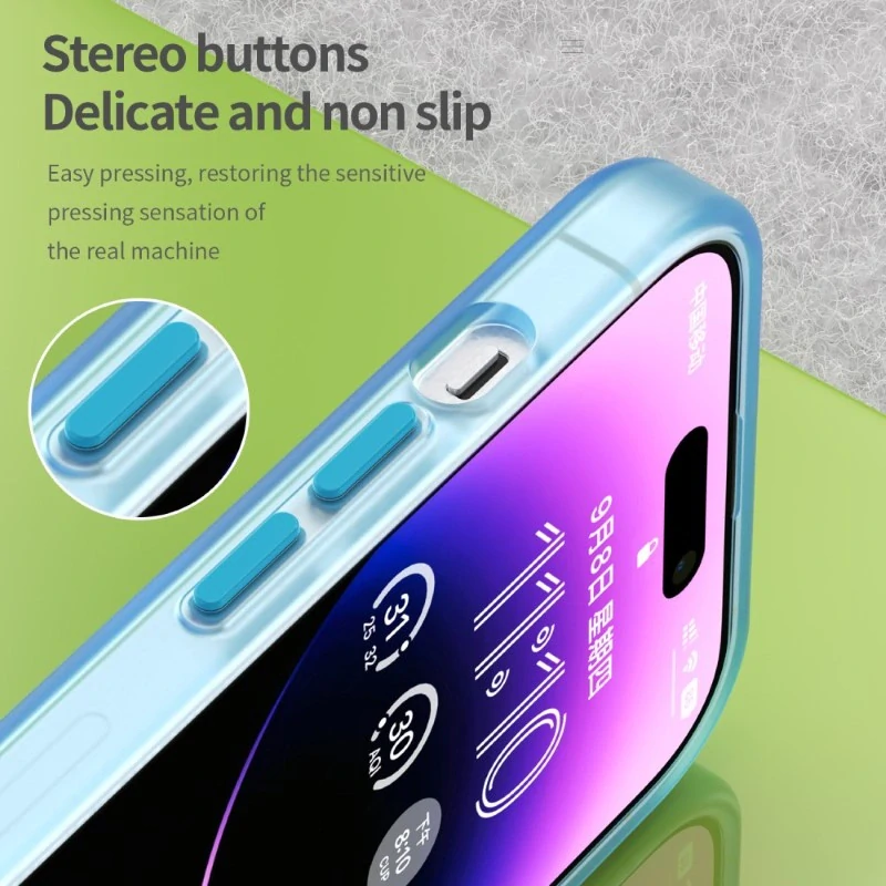 Kryt na iPhone 14 Pro gumový Candy (podpora MagSafe) modrý