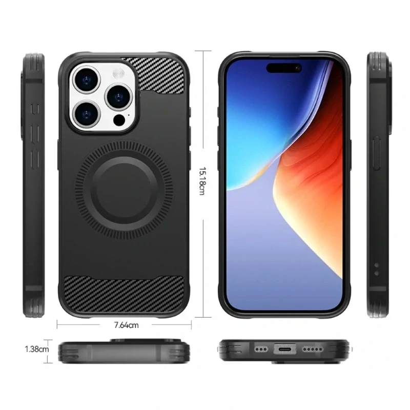 Kryt na iPhone 14 Pro gumový (podpora MagSafe) modrý