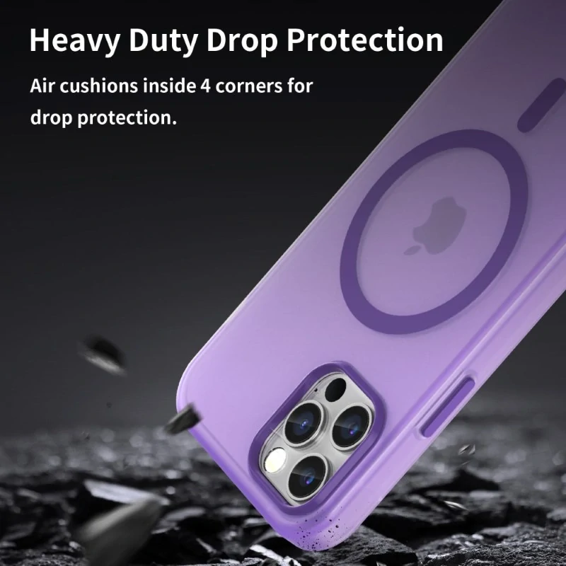 Kryt na iPhone 12 / 12 Pro gumový Candy (podpora MagSafe) fialový