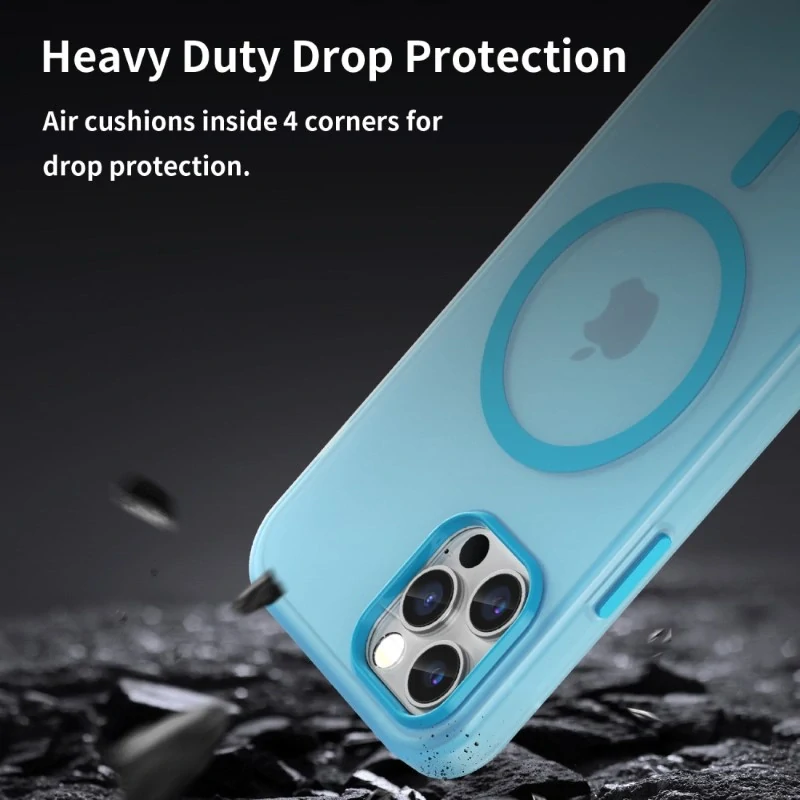 Kryt na iPhone 12 / 12 Pro gumový Candy (podpora MagSafe) modrý