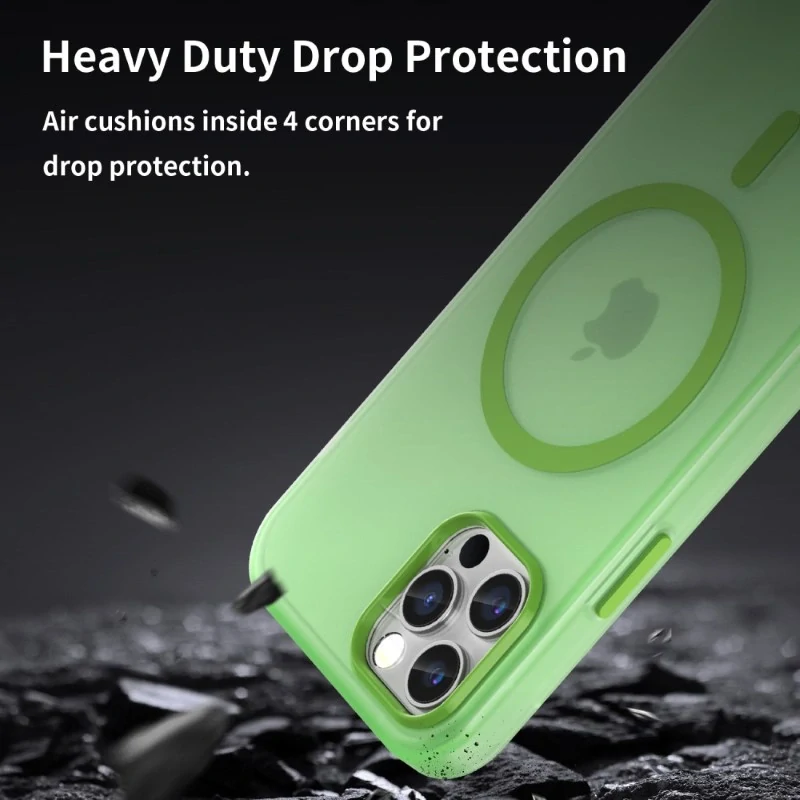 Kryt na iPhone 12 / 12 Pro gumový Candy (podpora MagSafe) zelený