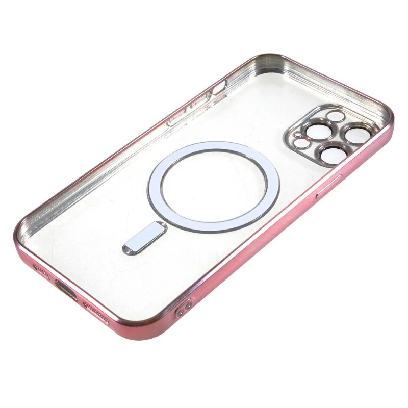 Kryt na iPhone 12 / 12 Pro gumový s podporou MagSafe růžový