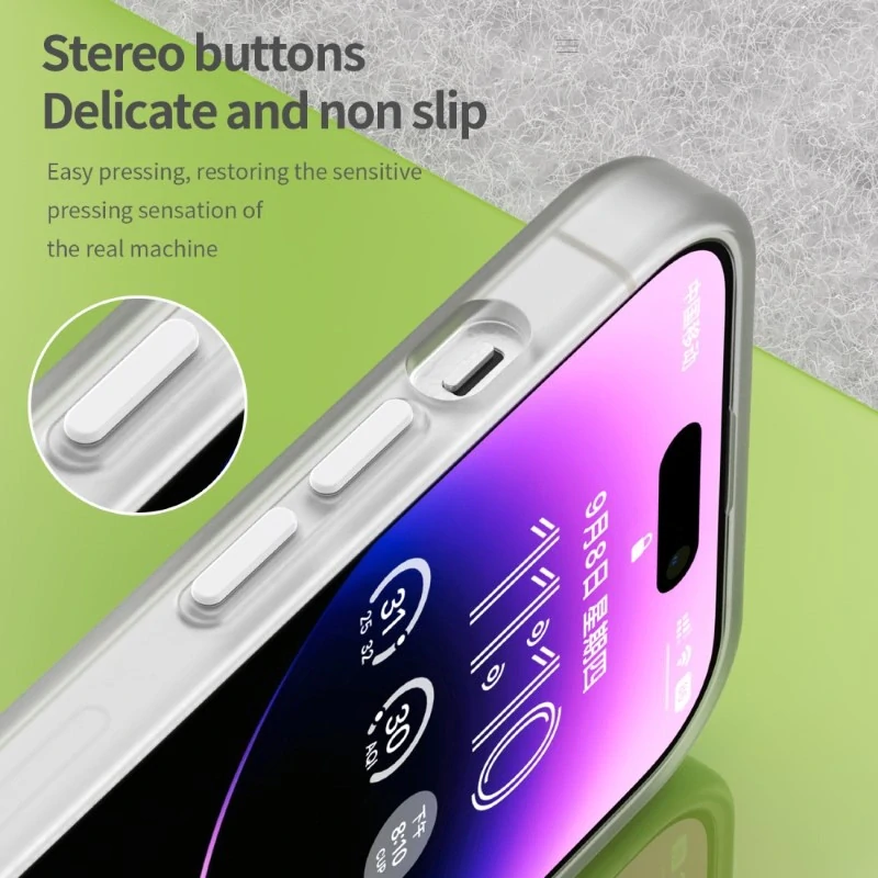 Kryt na iPhone 14 Pro Max gumový Candy (podpora MagSafe) bílý