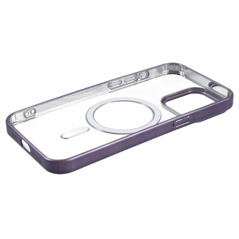 Kryt na iPhone 14 Pro Max gumový s podporou MagSafe fialový