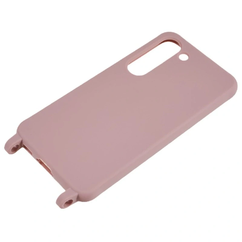 Kryt na Samsung Galaxy S23 gumový se šňůrkou na krk starorůžový