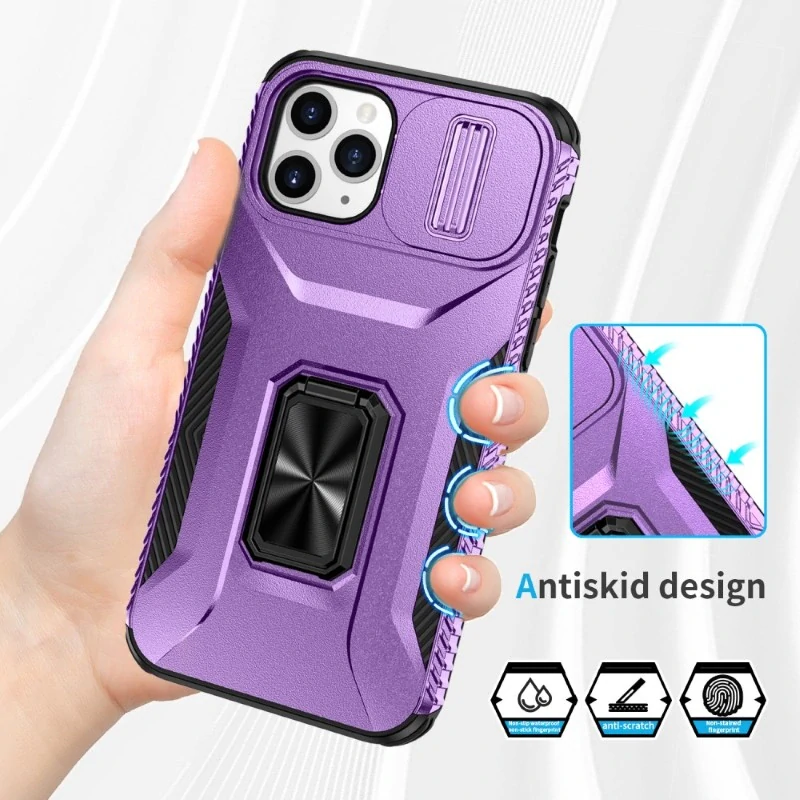Kryt na iPhone 11 Pro odolný s krytkou na fotoaparát fialový