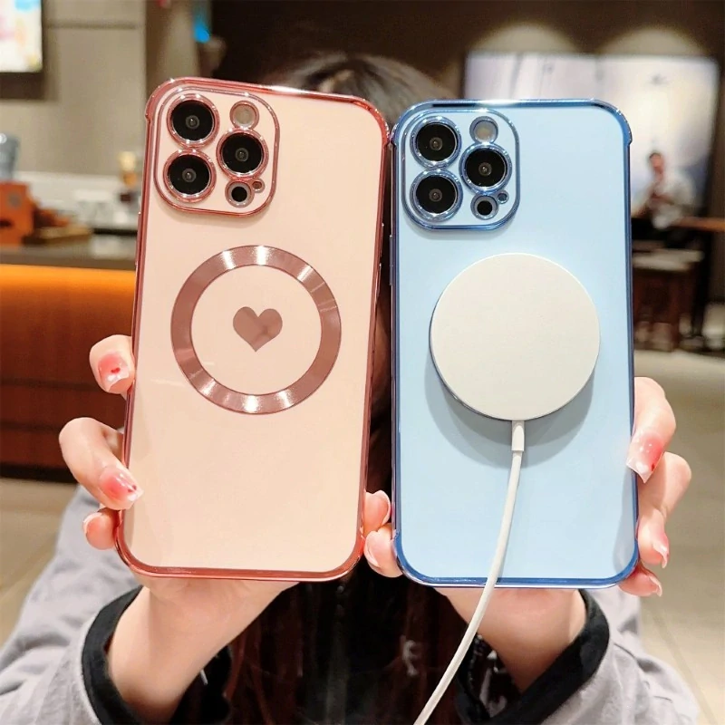 Kryt na iPhone 15 Pro Max Srdíčko s podporou MagSafe modrý