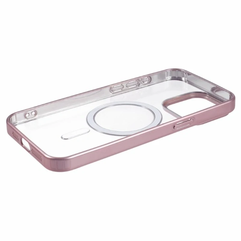 Kryt na iPhone 15 Pro Max gumový s podporou MagSafe růžový