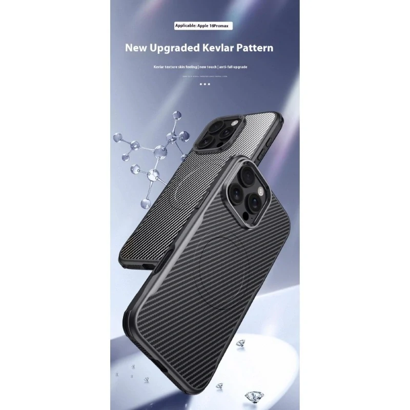 Kryt na iPhone 15 Pro Max Carbon s podporou Magsafe černý